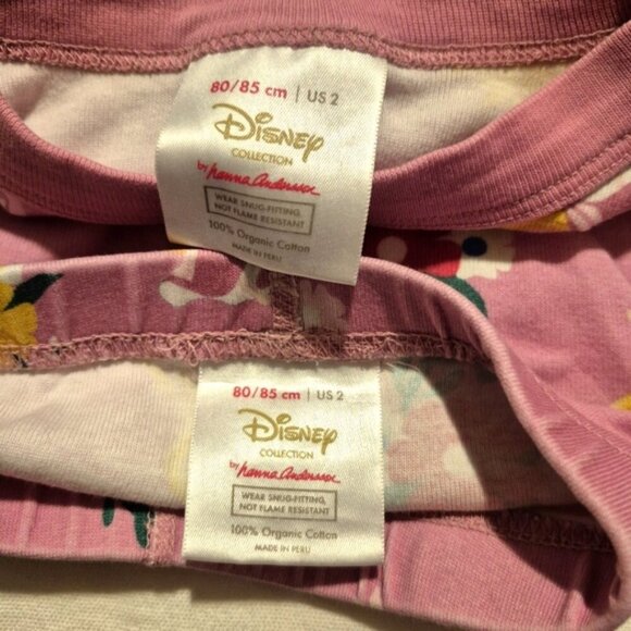 Hanna Andersson girls size 80/85 or 2  Disney pink shortie pajamas, VGUC - Picture 6 of 7